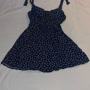 Floral Print Dress with Tie Straps